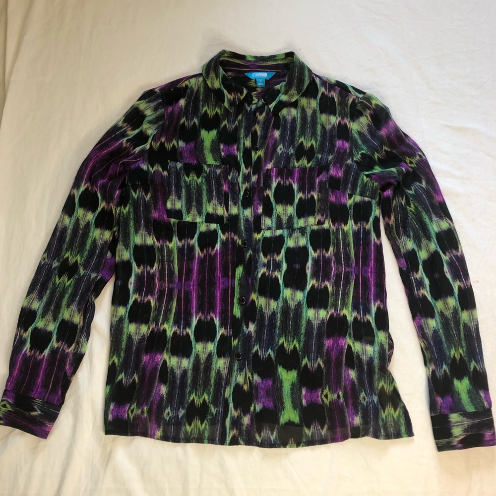 L’Amour Nanette Button Down Blouse Size Small